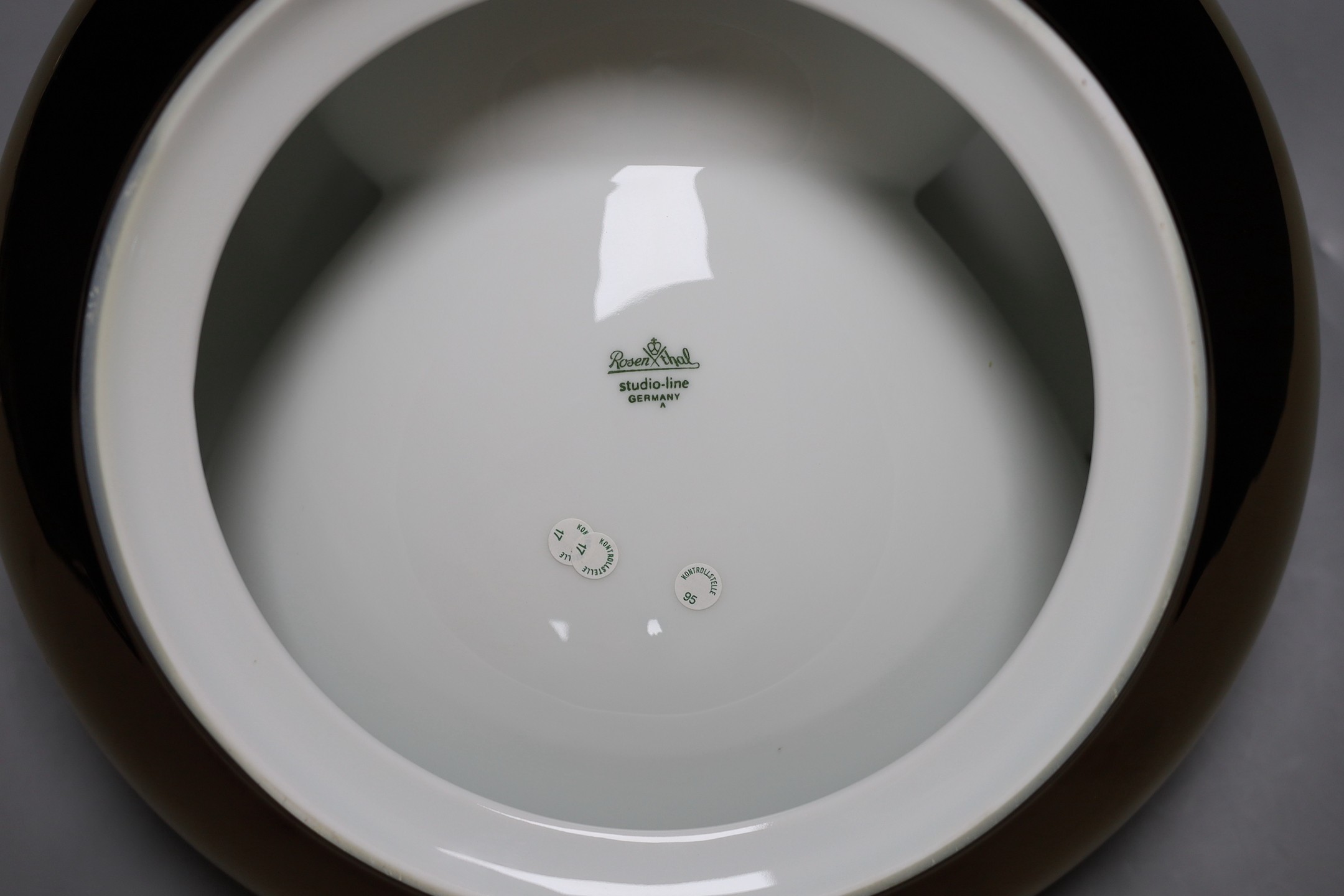 A Rosenthal Studio-Line lustre abstract bowl, boxed, 19 cms high